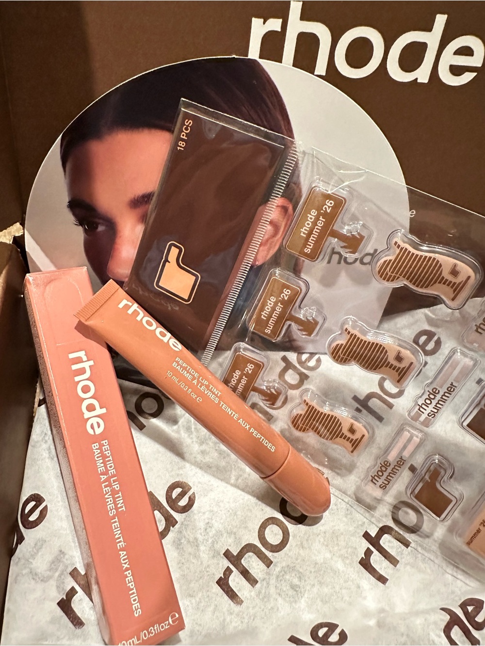 RHODE Colada Peptide Lip Tint balm + Puffy Sticker Stickers Sold out! New in Box - Picture 4 of 4